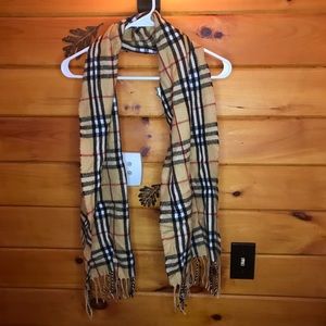 Plaid Fringe Scarf